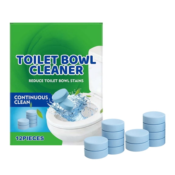 Jarrary Toilet Cleaning Tablets, 12 Count - Remove Stubborn Stains & Odors, Continuous Cleaning With Each Flush, Easy Drop-In Design - For Home Toilet Maintenance, Compact & Dry