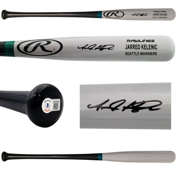 Jarred Kelenic Autographed Gray Rawlings Game Model Bat Seattle Mariners Beckett BAS QR 203538
