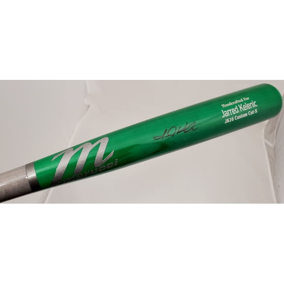 Jarred Kelenic Autographed Green Marucci Game Model Bat Atlanta Braves Beckett BAS 191543