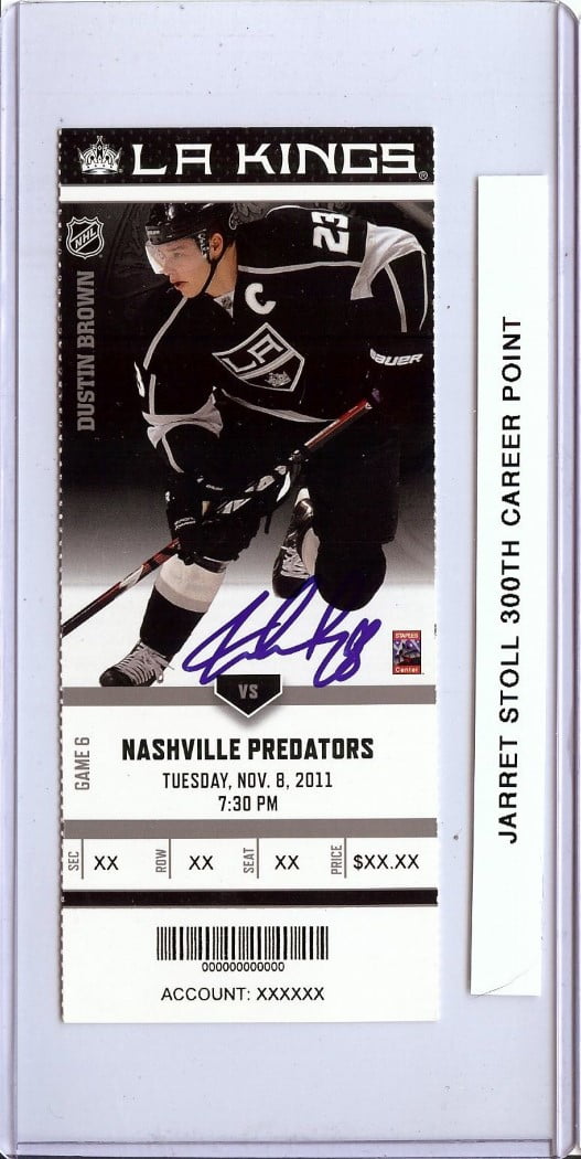 Jarret Stoll Signed Autographed Ticket Kings 300th Point 11-8-11 JSA AX25468