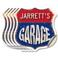 thumbnail image 1 of Jarrett's Garage (5 Pack) 6 inch X 6 inch Shield Shaped Heavy Duty 3.2 mil Vinyl Decals Weather Resistant, UV Protected To last, Gift for Dads and Uncles Classic Americana Crafted in, 1 of 6