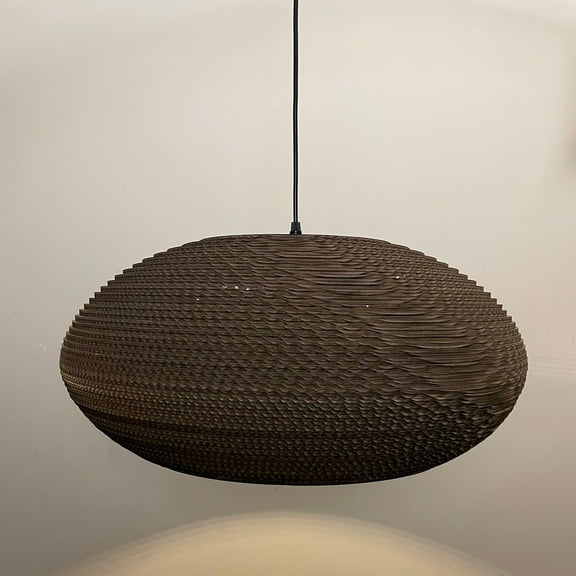 Jarri Lights Modern Drum Corrugated Cardboard Pendant Light | Lampshade | Hanging Ceiling Lights