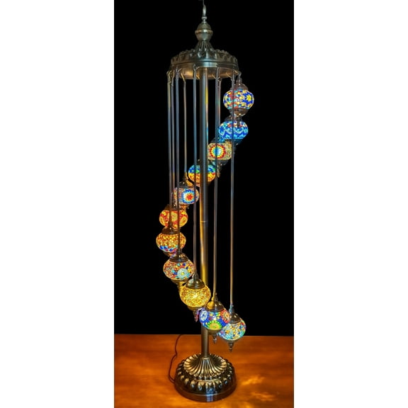 Jarri Lights Turkish Moroccan Style Floor Lamp with 11 Handcrafted Mosaic - Turkish Moroccan Design