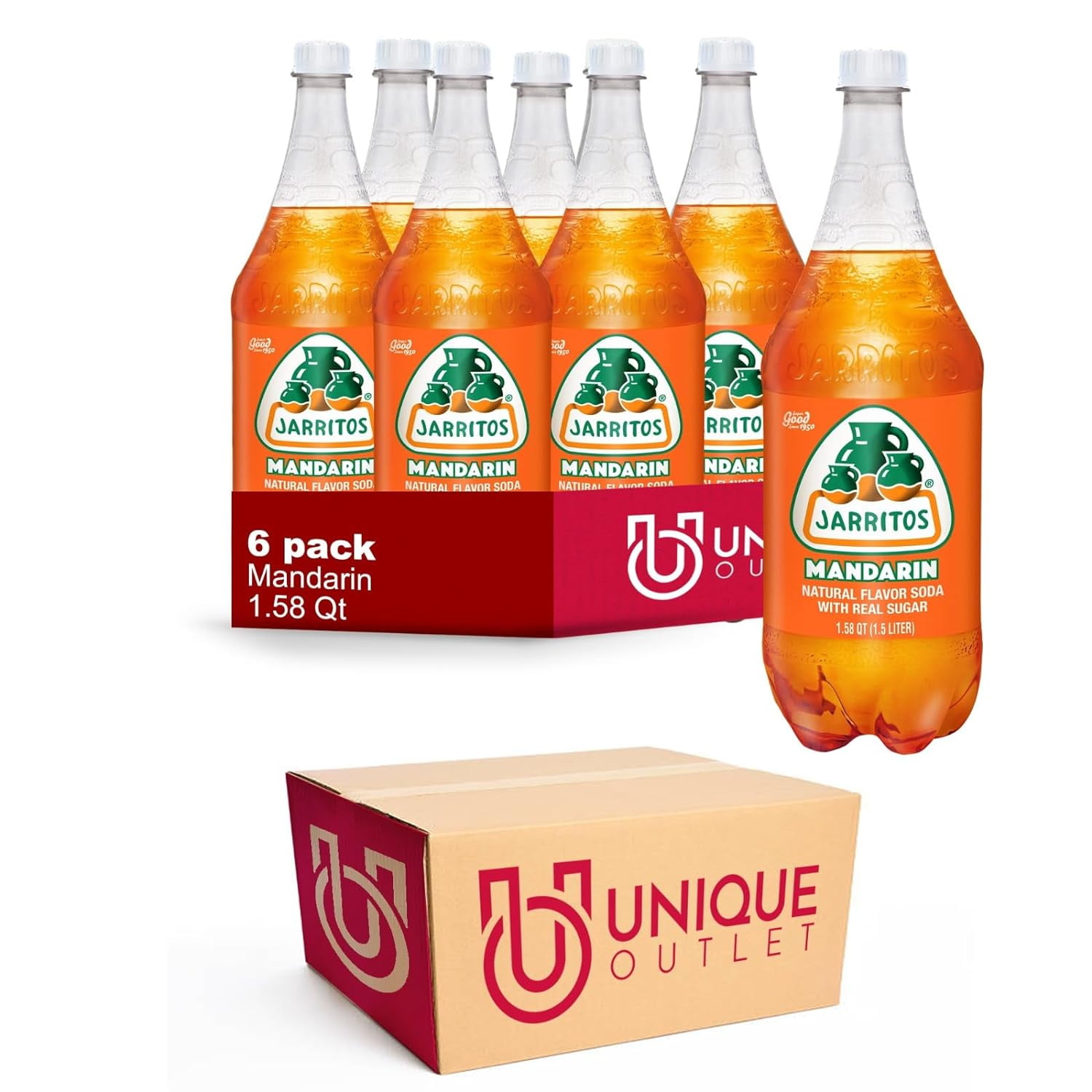 Jarritos 6Pack Of Mandarin Mexican Soft Drink Plastic Bottle 50 Fl Oz