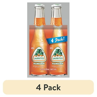 (4 pack) Jarritos Mandarin Soda, 12.5 fl oz (370ml) Glass Bottle, 4 Pack