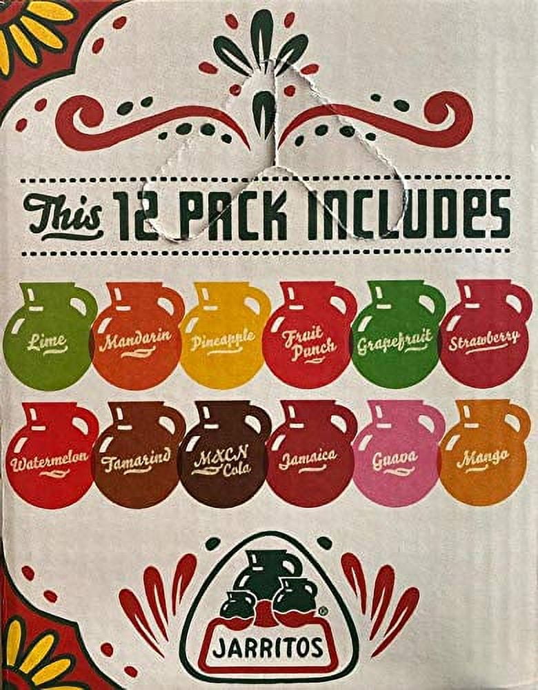 Jarritos Mexican Soft Soda Drink 12oz Glass Bottle Variety Pack (Party