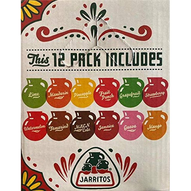 Jarritos Mexican Soft Soda Drink 12oz Glass Bottle Variety Pack (Party