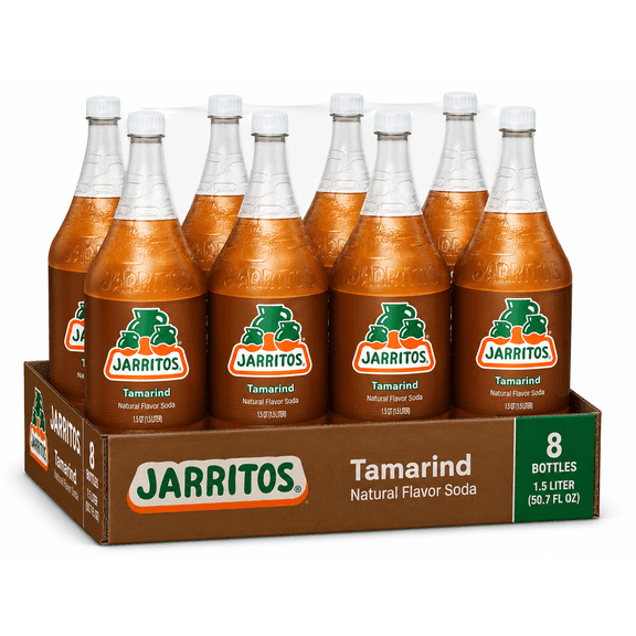 Jarritos Tamarind Soda, Mexican Tamarind Flavor Soft Drink, 1.5 L Plastic Bottles, 8 Pack