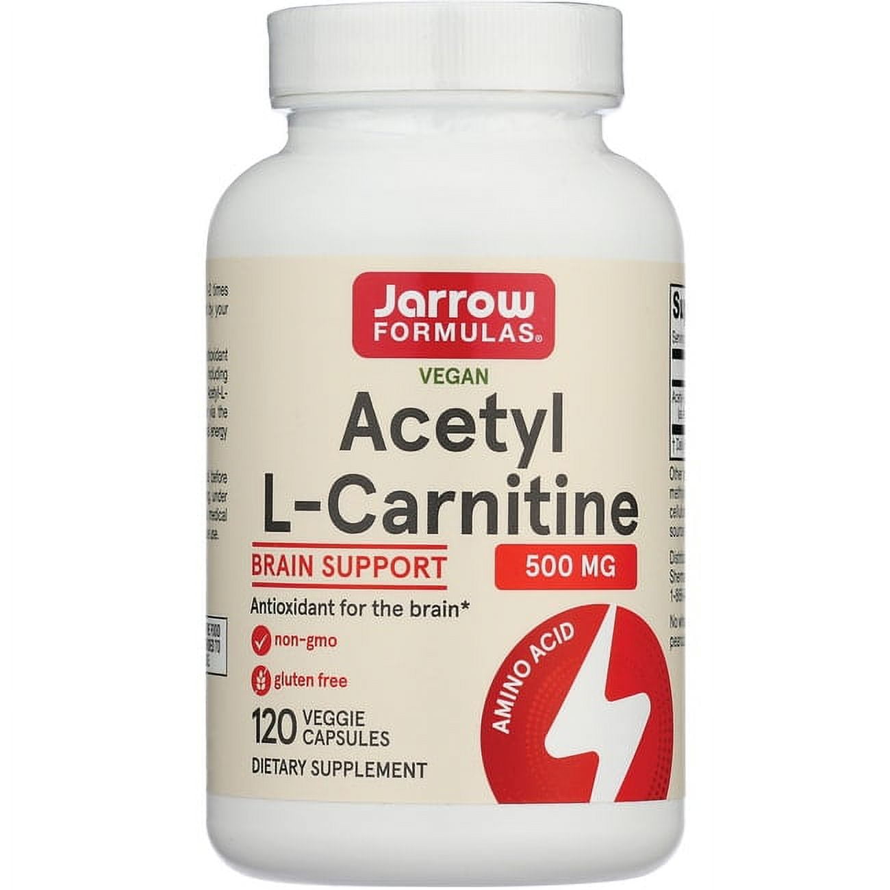 Jarrow Formulas Acetyl LCarnitine 500 mg, Supports Antioxidant