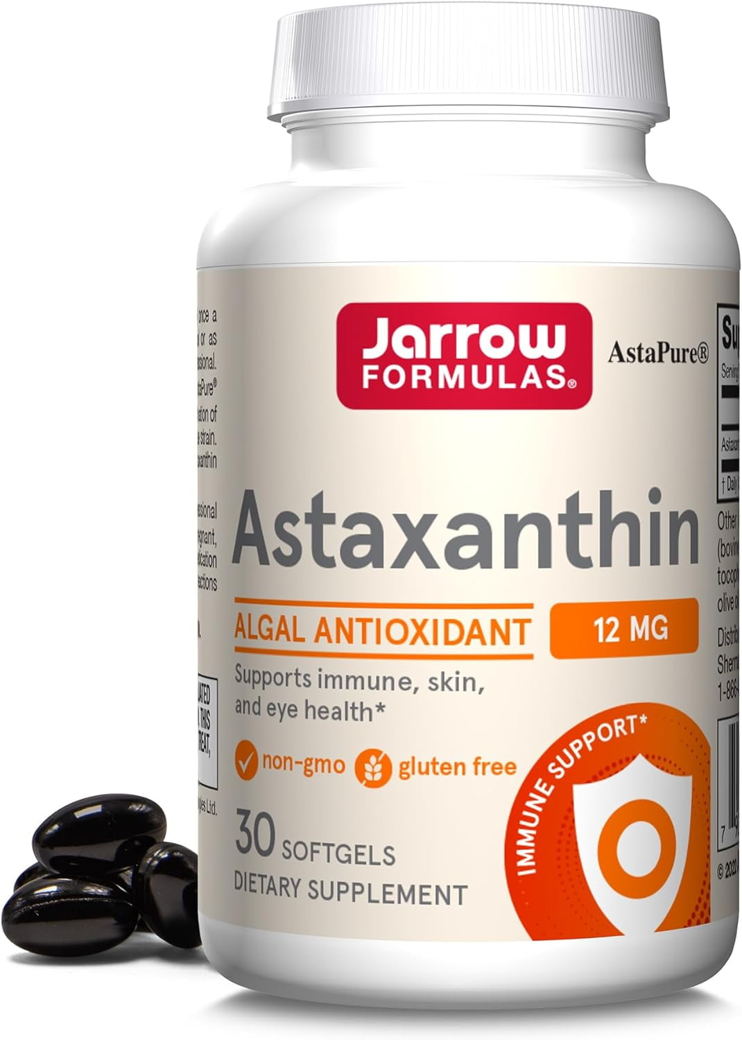 Jarrow Formulas Astaxanthin 12 mg 30 Servings (Softgels) Algal Antioxidant Carotenoid