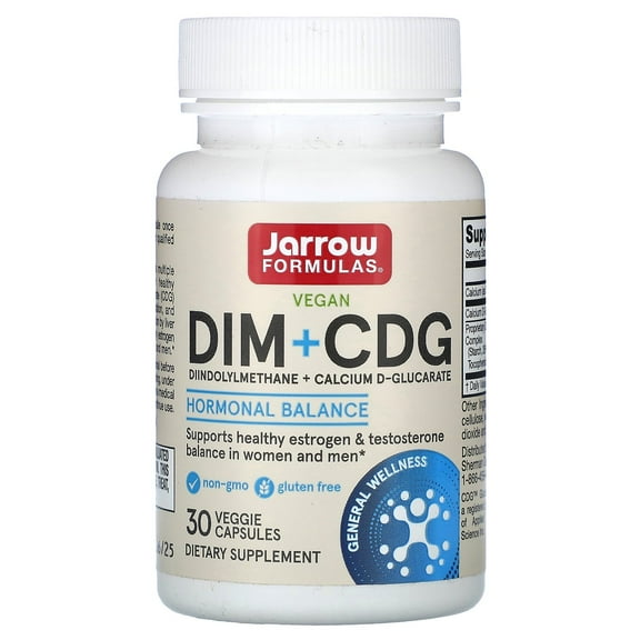Jarrow Formulas Dim Plus CDG, Supports Estrogen Balance & Healthy Cell Replication, 30 Capsules