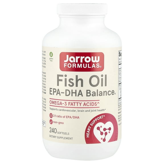 Jarrow Formulas EPA-DHA Balance Odorless, Supports Brain and Heart Health, 240 Softgels