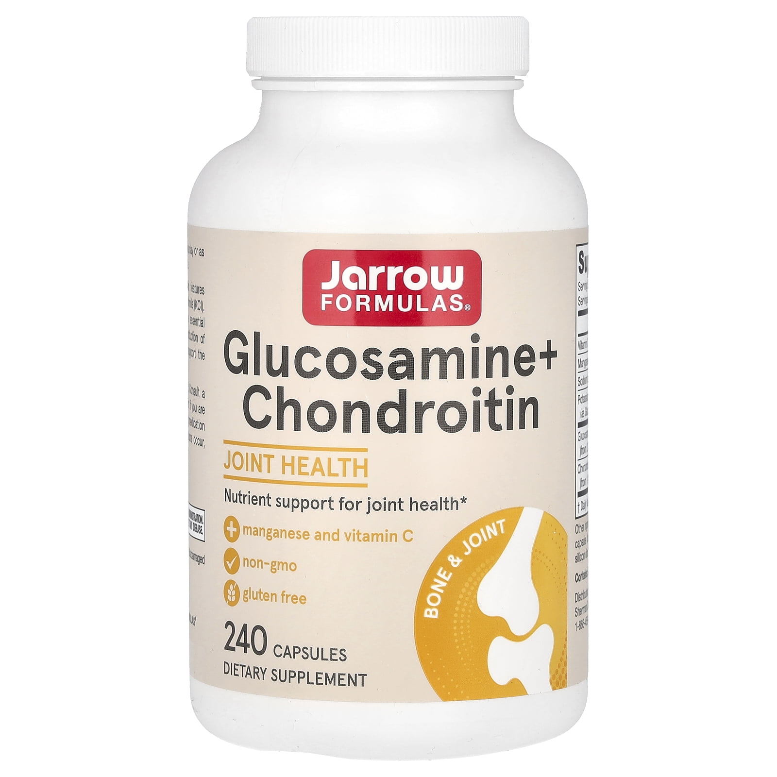 Jarrow Formulas Glucosamine + Chondroitin, 240 Capsules