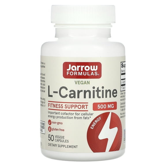 Jarrow Formulas L-Carnitine, 500 mg, 50 Veggie Capsules