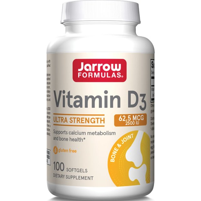 Jarrow Formulas, Inc. Vitamin D3 Ultra Strength 62.5 mcg (2,500 Iu) 100 Sgels