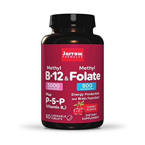 Jarrow Formulas Methyl B12 & Methyl Folate 60 Chewable Tablets