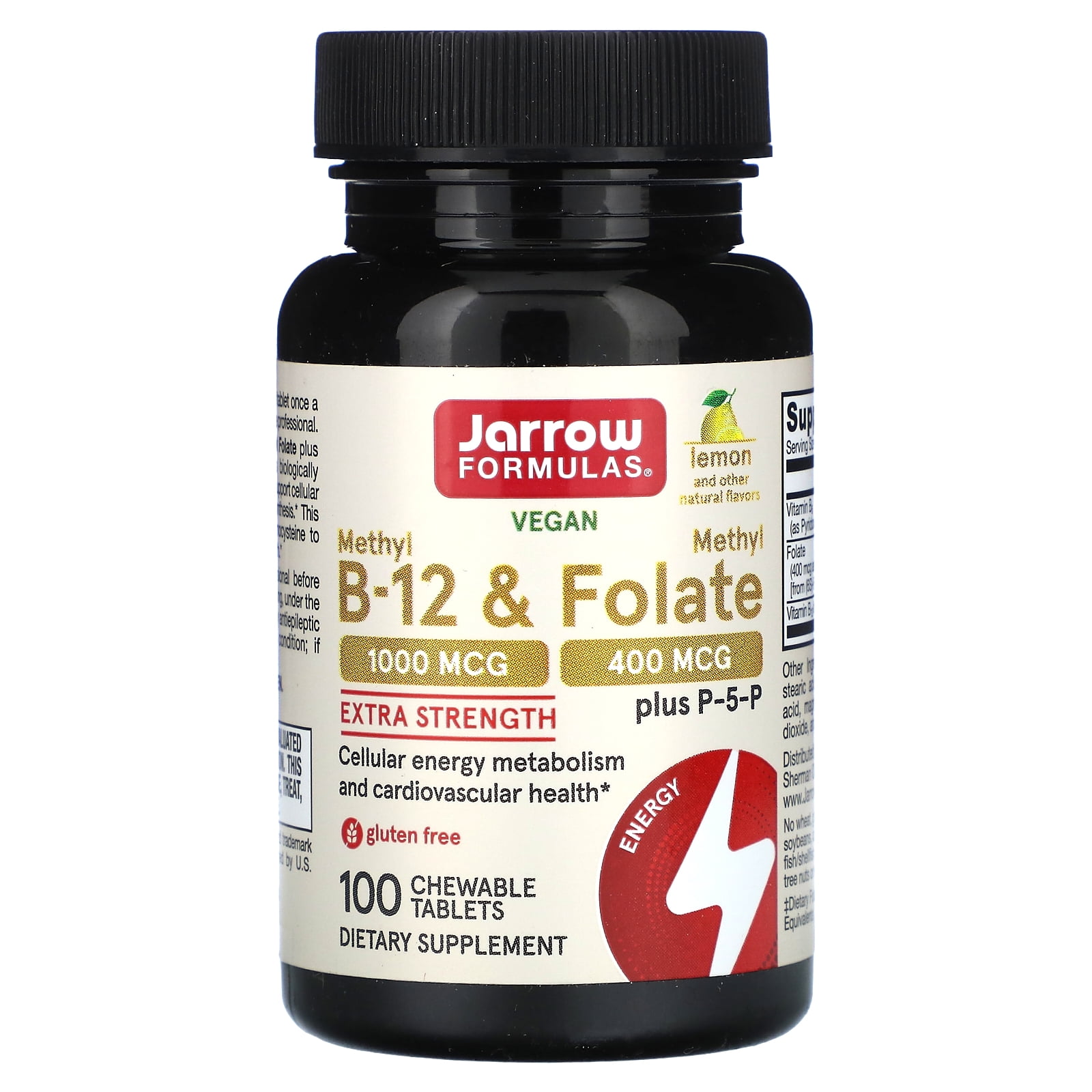 Jarrow Formulas: Methyl B-12, Folate, P-5-P Lozenges, Brain Health ...