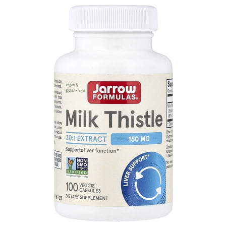 Jarrow Formulas Milk Thistle, Promotes Liver Health, 150 mg Caps, 100 Veggie Capsules