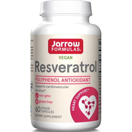 Jarrow Formulas Resveratrol, Supports Cardiovascular Function, 100mg, 60 Veggie Caps
