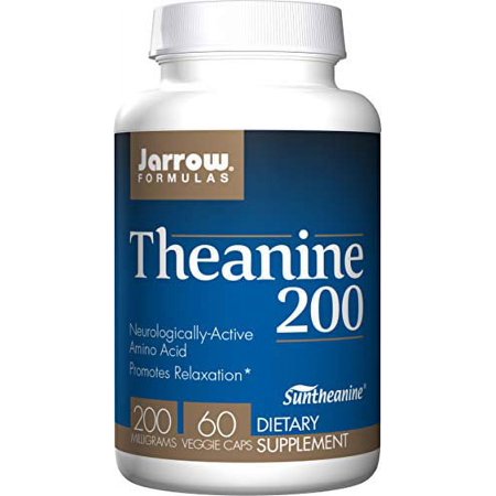Jarrow Formulas Extra Strength Theanine 200 mg, Dietary Supplement That Promotes Relaxation, Amino Acid Supplement for Relaxation Support, 60 Veggie Capsules, 60 Day Supply