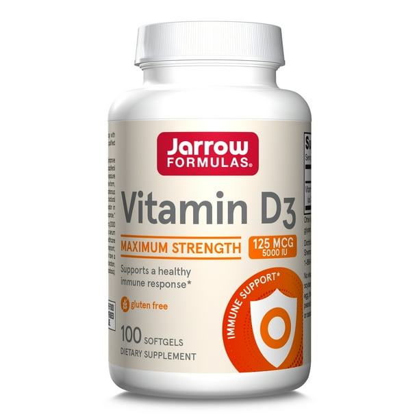 Jarrow Formulas Vitamin D3 125 mcg (5000 IU) 100 Servings (Softgels