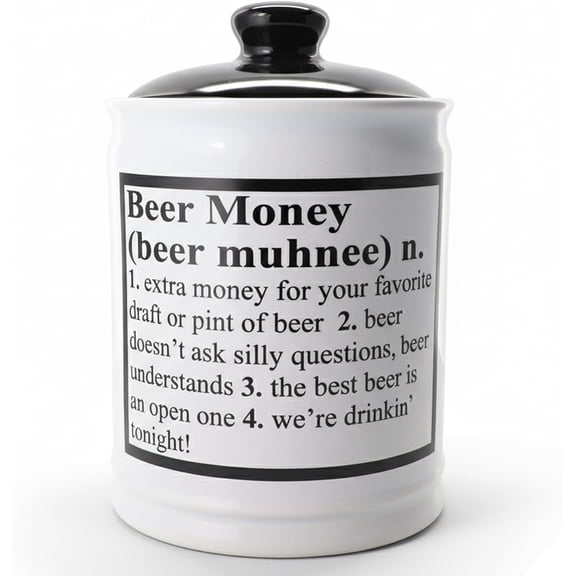 Jars | Beer Piggy Bank | Decorative 6" Ceramic Beer Fund Money Jar & Savings Jar - Fun & Unique Gifts for Men, Dad, Husband, Boyfriend, & Friends