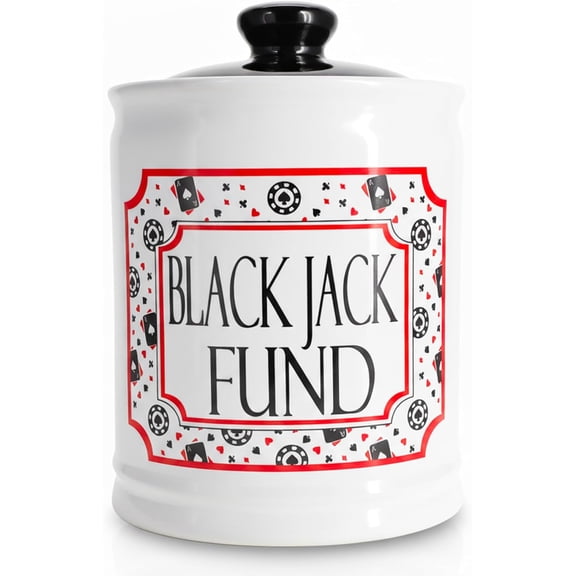 Jars | Blackjack Fun Poker Money Piggy Bank, Slot Machine Coin Bank Casino Money Jar | Gifts for Women, Men, Dad, Friends | Gambling Gift Ideas for Poker Players and Casino Lovers