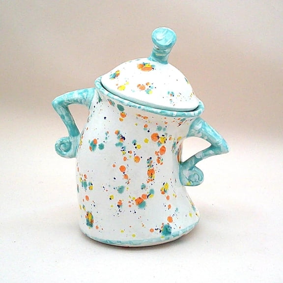 Jars and Canisters With Attitude, Large Tea Coffee Jug With Lid, Good Sealing and Printed Sassy Teapot, Kitchen Organizers and Storage Container, Coffee Tea Candies Eggs Storage Canister (sky blue)