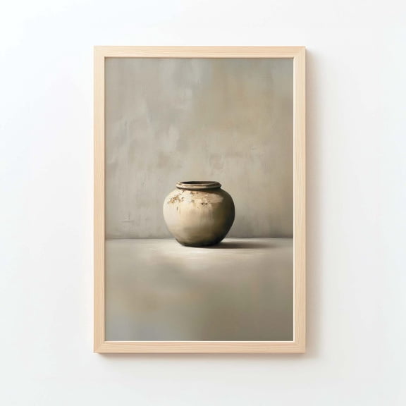 Jars Of Clay - Christian Wall Art Minimalist Print - Neutral Vessel Painting For Prayer Corner - Scripture Decor Lds - 2 Corinthians 4 7, Unframed Poster Size 8x12