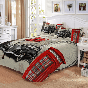 Jarson 3 Pieces King Size Duvet Cover Set with Zipper Closure, Printed Comforter Cover Bedding Sets