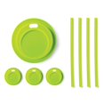 thumbnail image 1 of Jarware Wide Mouth Silicone Drink Lid with 8-Inch Straws, Green, Set 8, 1 of 3
