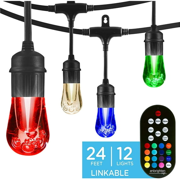 Jasco Eco Scapes LED Color-Changing Cafe Lights, 24' Length