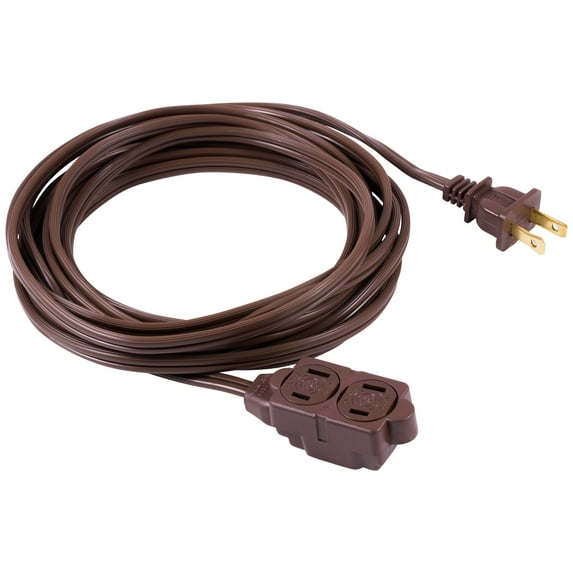 Jasco Extension Cord, Indoor Brown with Tamper Guard, 12', 125V, 13A