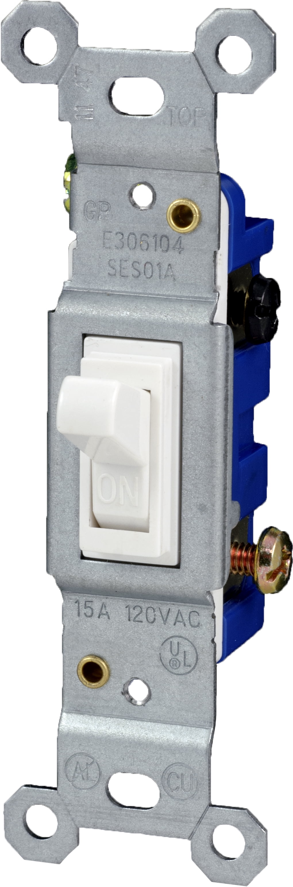 Jasco Grounding Single-Pole White Toggle Switch – 07177
