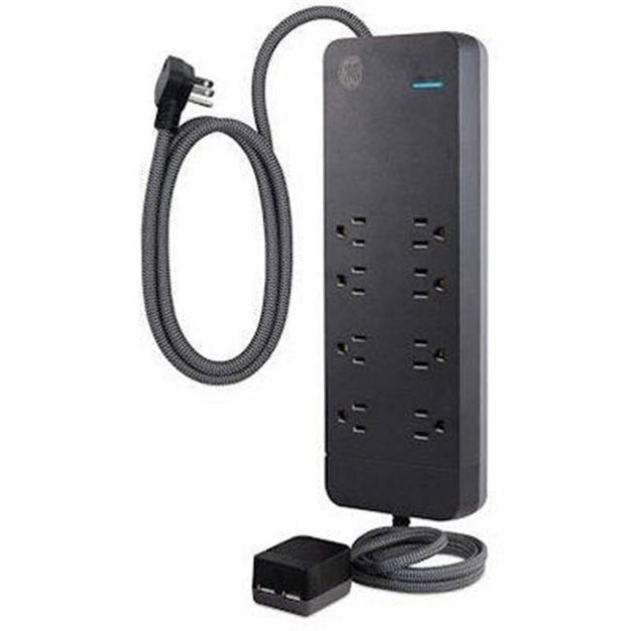 Tether Outlet Jasco Products 264696 8-Outlet Surge Protector with USB Tether, Black ...