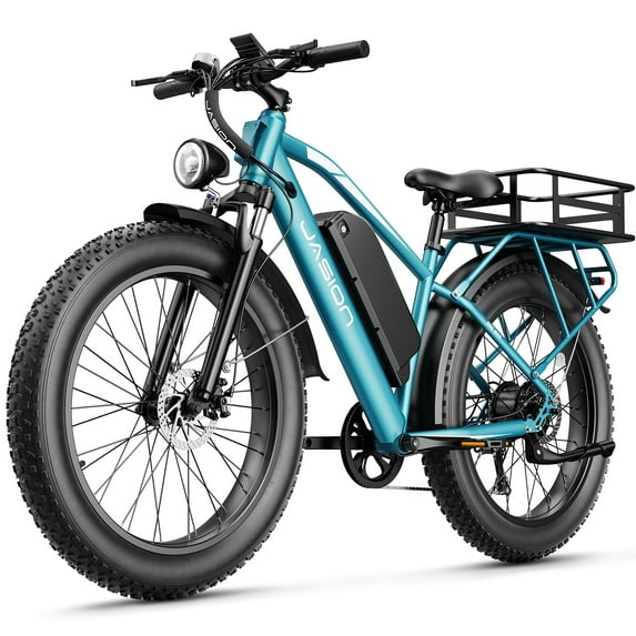 Jasion EB5 MAX Electric Bike for Adults, 750W Electric Mountain Bike with 48V 15Ah Battery, 26'' Fat Tire Off-Road Ebike, 28MPH Shimano 7 Speed Bicycle UL2849