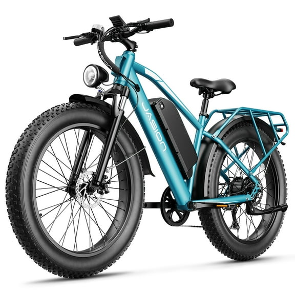 Jasion EB5 MAX Electric Bike for Adults, 26" 750W Fat Tire Electric Ebike, 48V 15Ah Battery Electric Mountain Bike, Shimano 7 Speed Bicycle