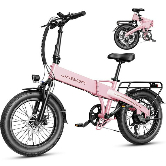 Jasion EB6 Electric Bike for Adults, 1000W Peak Motor Folding Ebike with 48V Removable Built-in Battery, Up to 50 Miles, 20" Fat Tire Foldable Electric Bicycle, UL 2849