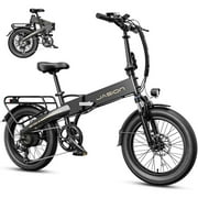 Jasion EB6 Foldable Electric Bike for Adults, 20" Fat Tire Electric Bicycle with 48V 10.5Ah Removable Battery, 500W Folding Ebike, Shimano 7 Speed Bicycles, UL2849