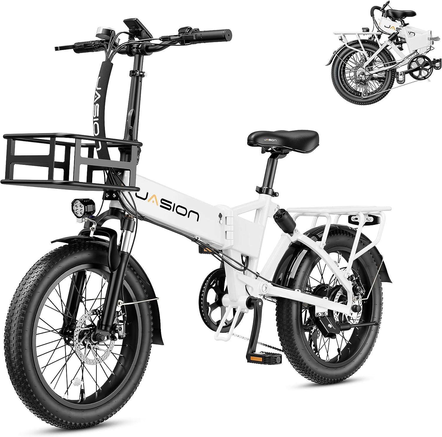 Jasion EB7 Electric Bike for Adults, 500W Electric Bicycles with 48V 10AH Removable Battery, 20
