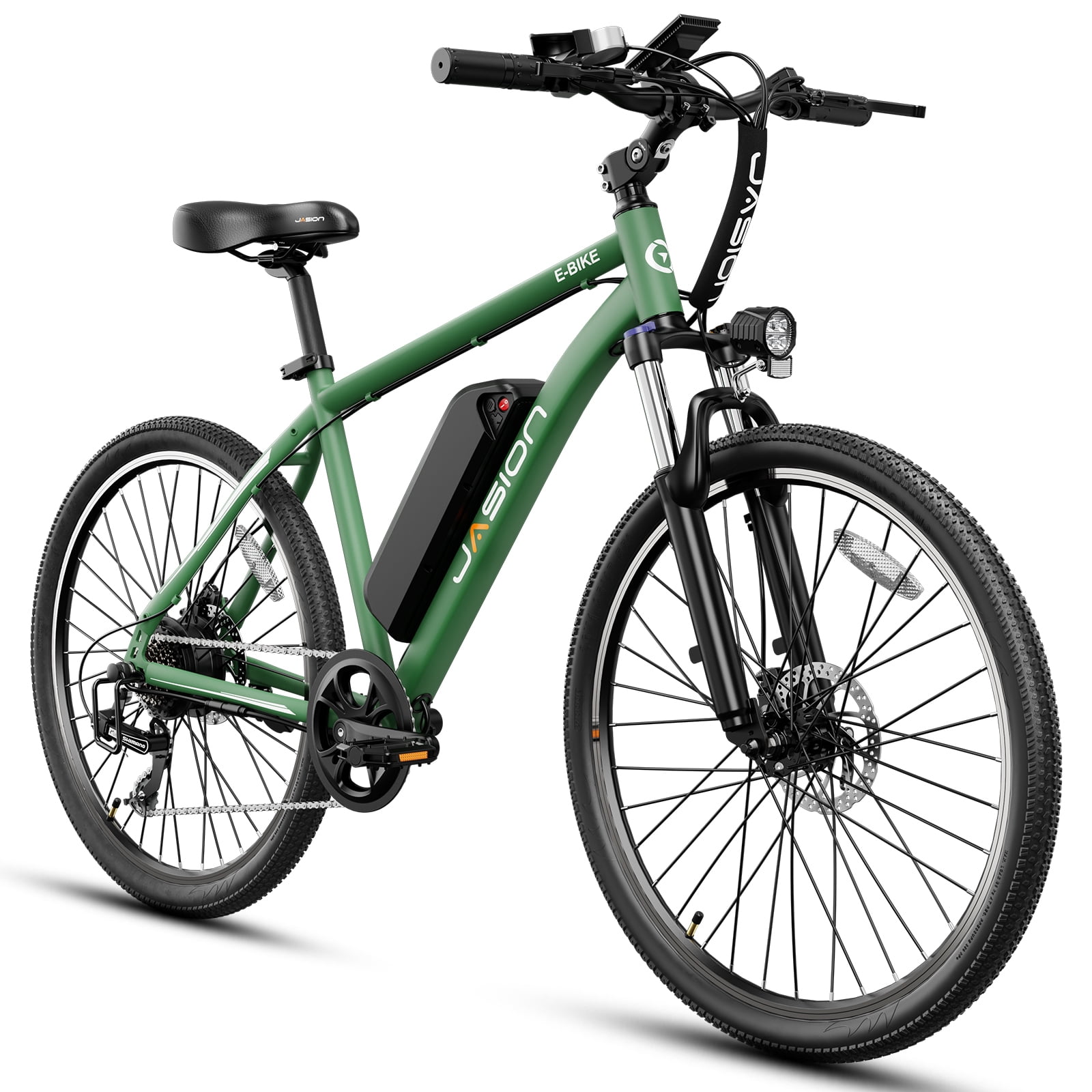 Jasion Electric Bike for Adults, 500W Peak Motor Electric Mountain Bike with 360Wh Removable Battery, 26" Tires Ebike for Commute, Shimano 7-Speed Bicycles UL2849