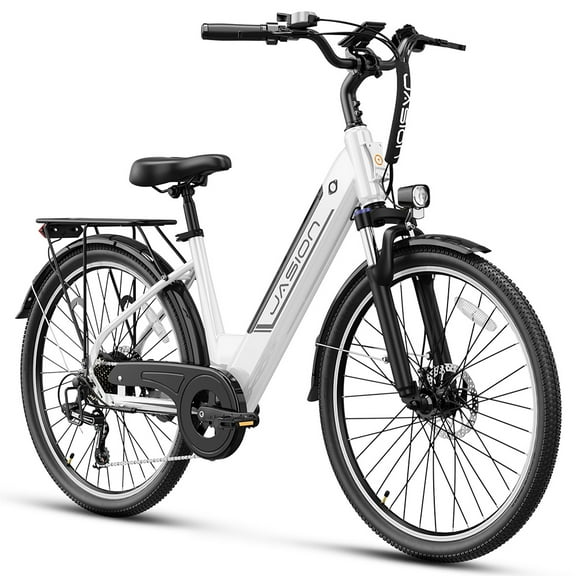 Jasion Roamer ST Electric Bike for Adults, 750W Brushless Motor Ebike with 48V 11Ah Removable Battery, 62 Miles, 26'' Commuter City Cruiser Electric Bicycles, UL2849