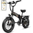 thumbnail image 1 of Jasion Hunter Pro Electric Bike for Adults, 1000W Folding Ebike with 48V 15AH Removable Battery, 20" x 4.0 Fat Tire Foldable Electric Bicycle, 80 Miles Range, App Control, UL 2849, 1 of 10