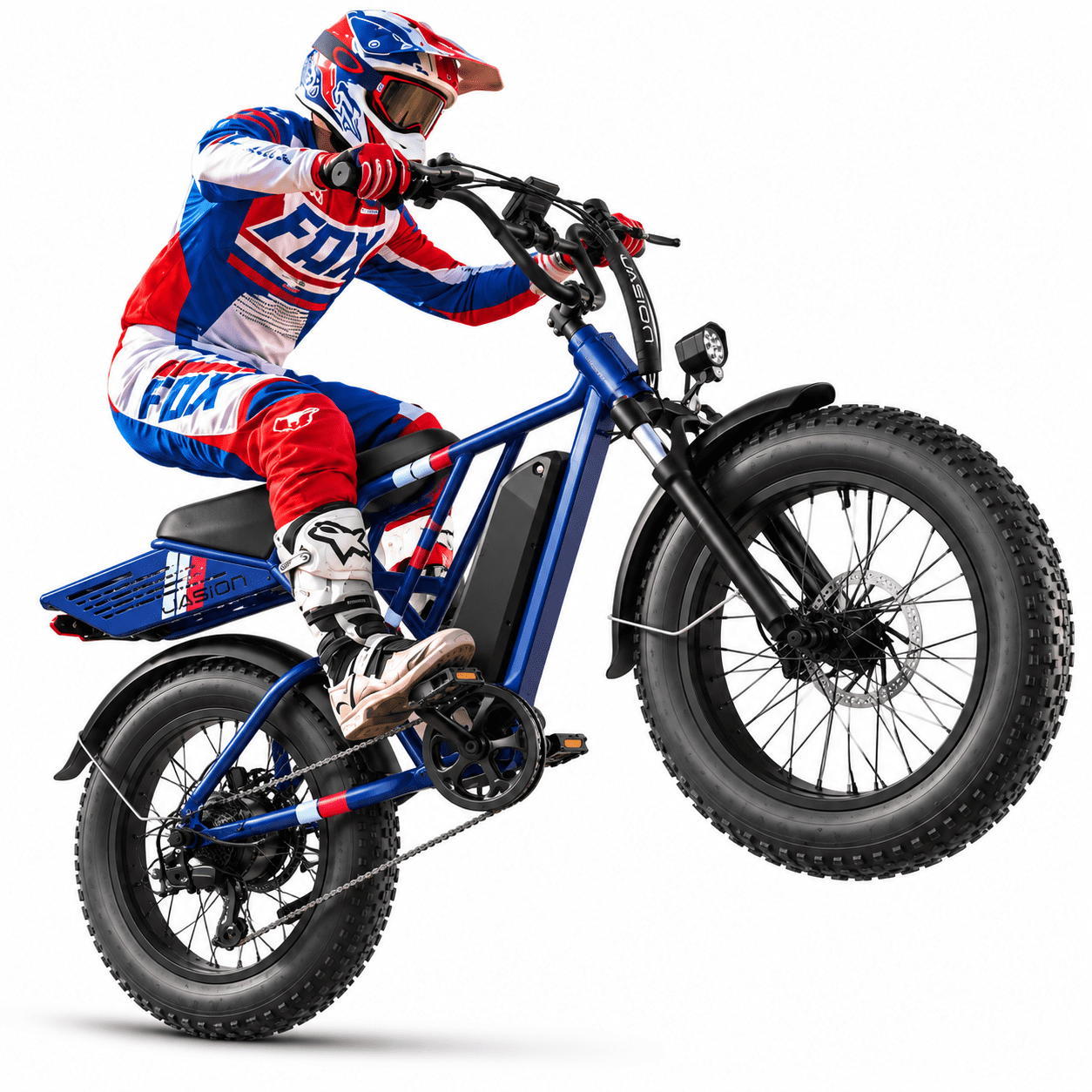 Jasion RetroVolt 500W Electric Bike for Adults, 20" Fat Tire Electric Mountain Bicycle, 48V 13Ah Removable Battery, Full Suspension Class 3 Ebike, UL2849