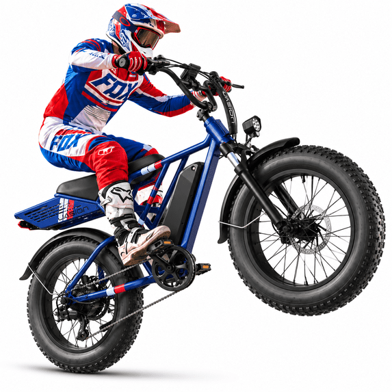 Jasion RetroVolt 500W Electric Bike for Adults, 20" Fat Tire Electric Mountain Bicycle, 48V 13Ah Removable Battery, Full Suspension Class 3 Ebike, UL2849