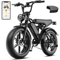 thumbnail image 1 of Jasion Retrovolt Electric Bike for Adults, 750W Motor 48V 15AH Removable Battery E Mountain Bicycle Class 2, 20" Fat Tire Ebike with Speedmoter, UL2849, 1 of 7