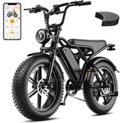 Jasion Retrovolt Electric Bike for Adults, 750W Motor 48V 15AH Removable Battery E Mountain Bicycle Class 2, 20" Fat Tire Ebike with Speedmoter, UL2849
