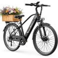 thumbnail image 1 of Jasion Roamer 26" Electric Bike for Adults, 500W Rated Motor Commuter Ebike with 48V 11Ah Removable Battery, 62-Mile Range, 28 MPH, 7-Speed, Black, 1 of 9