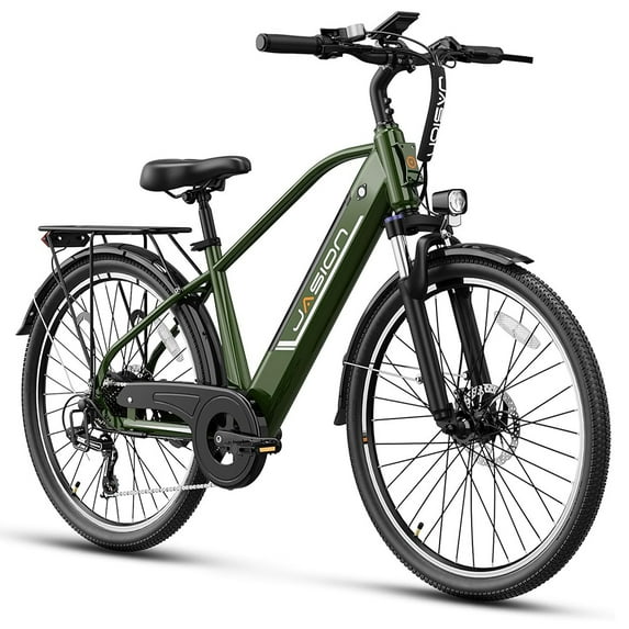 Jasion Roamer Electric Bike for Adults with 750W Motor, 48V 11Ah Removable Battery E Bike, 26'' Commuter City Cruiser Electric Bicycles, Shimano 7 Speed, Front Fork Suspension