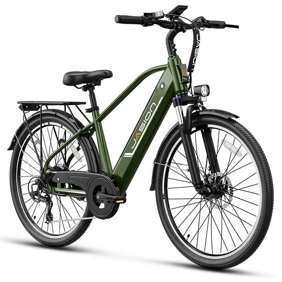 Jasion Roamer Electric Bike for Adults with 750W Motor, 48V 11Ah Removable Battery E Bike, 26'' Commuter City Cruiser Electric Bicycles, Shimano 7 Speed, Front Fork Suspension